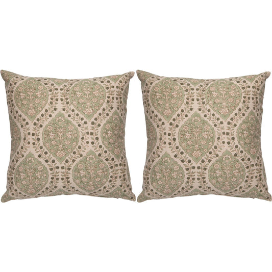 Set of 2 Pillow Block Print 20in Ogee