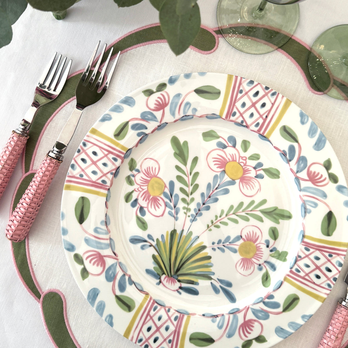 Poppy green linen placemat (set of 4)
