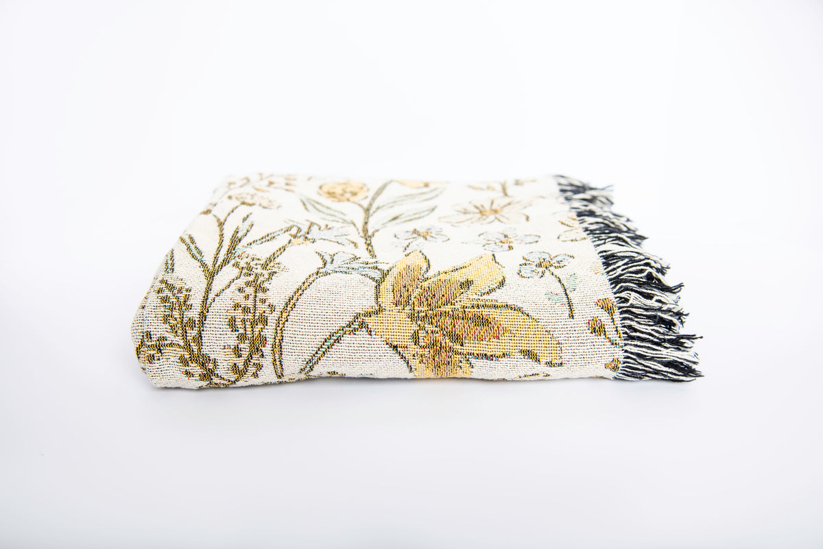 Lilly Floral Jacquard Woven Throw