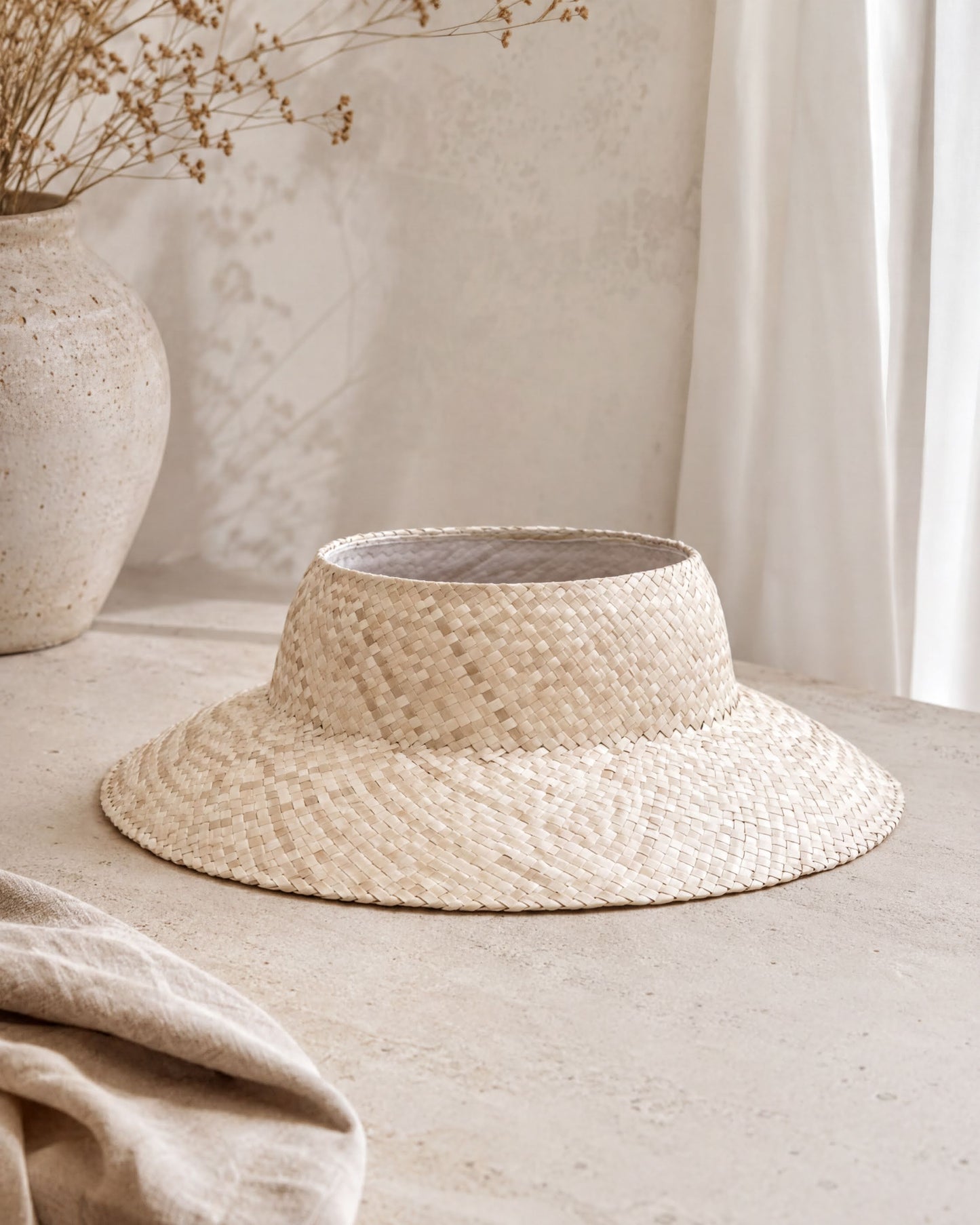 Crownless Woven Bucket Hat