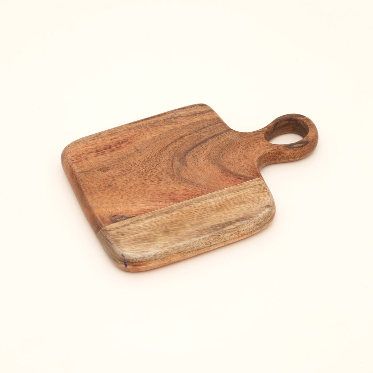 Round Acacia Wood Cutting Board with Handle, 12x0.75x16"
