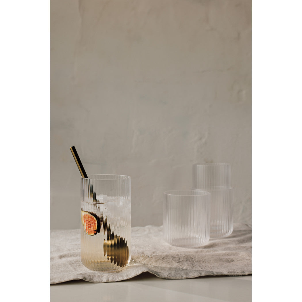 Set of 4 Tumbler 17oz Fluted Clear