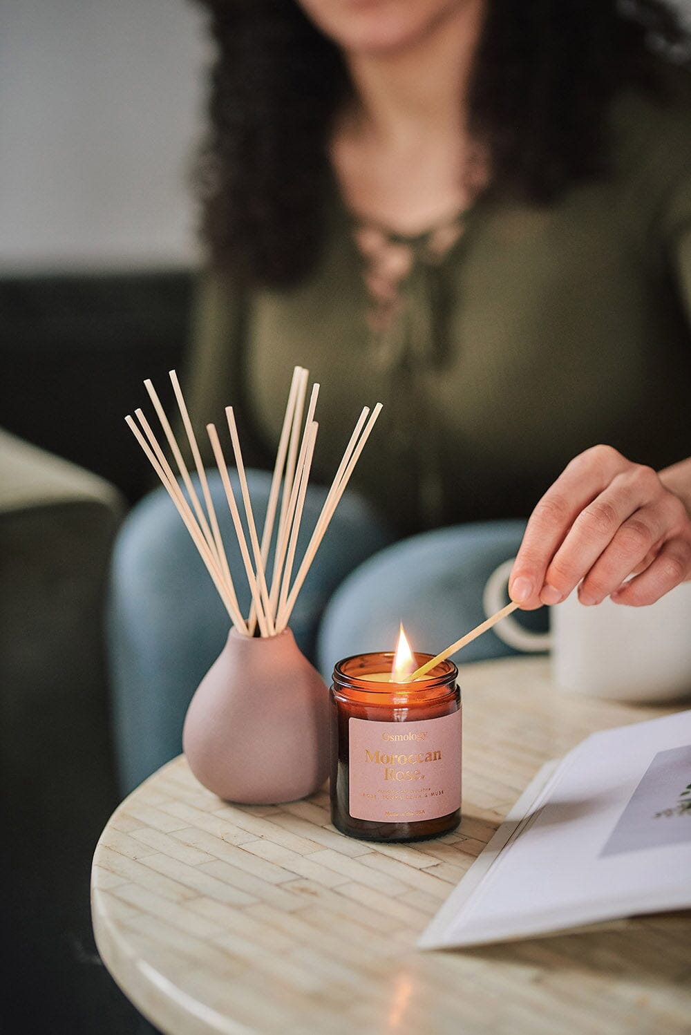 Moroccan Rose Scented Jar Candle - Rose Tonka and Musk