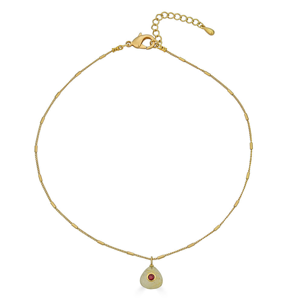 Rutilated Quartz and Garnet Necklace