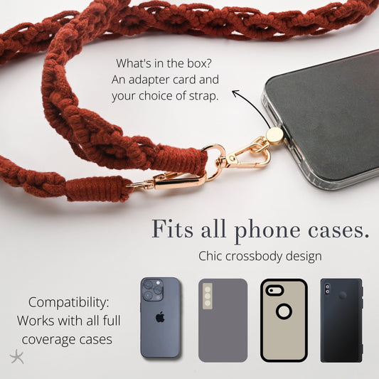 Wear Hope Macramé Crossbody Strap in Terra Cotta