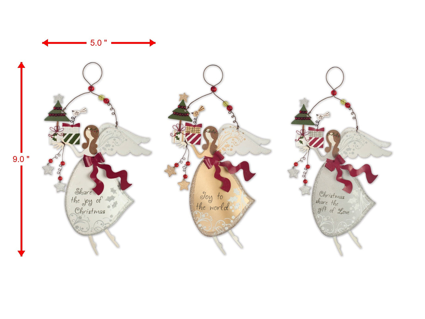 Heavenly Holiday Angel Ornaments - Set of 3