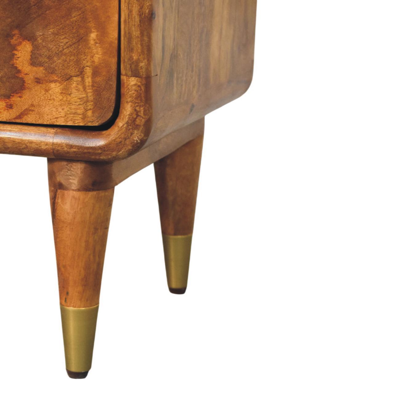 Solid Wood Amber Oak Bedside Table