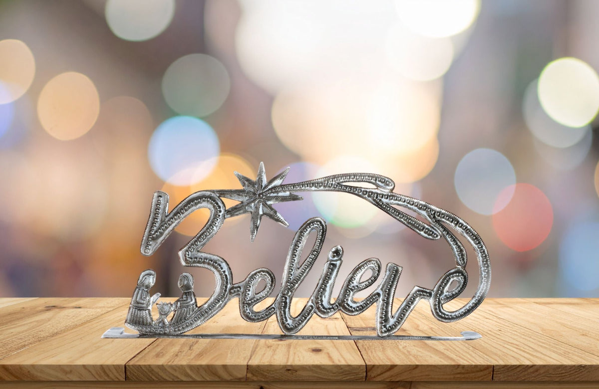 Believe Standing Metal Art