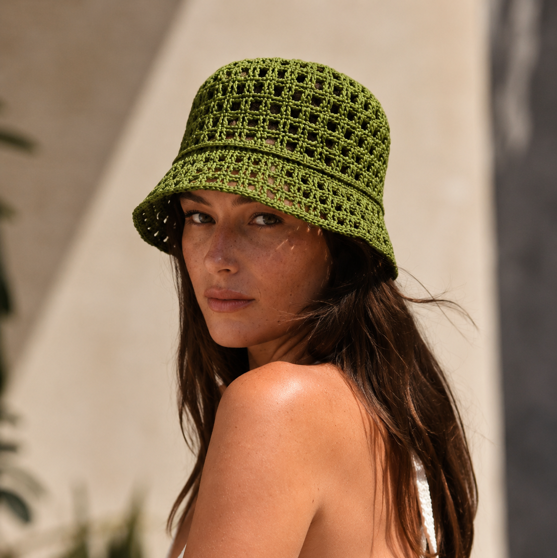 Kit Kat Raffia Hat- Green