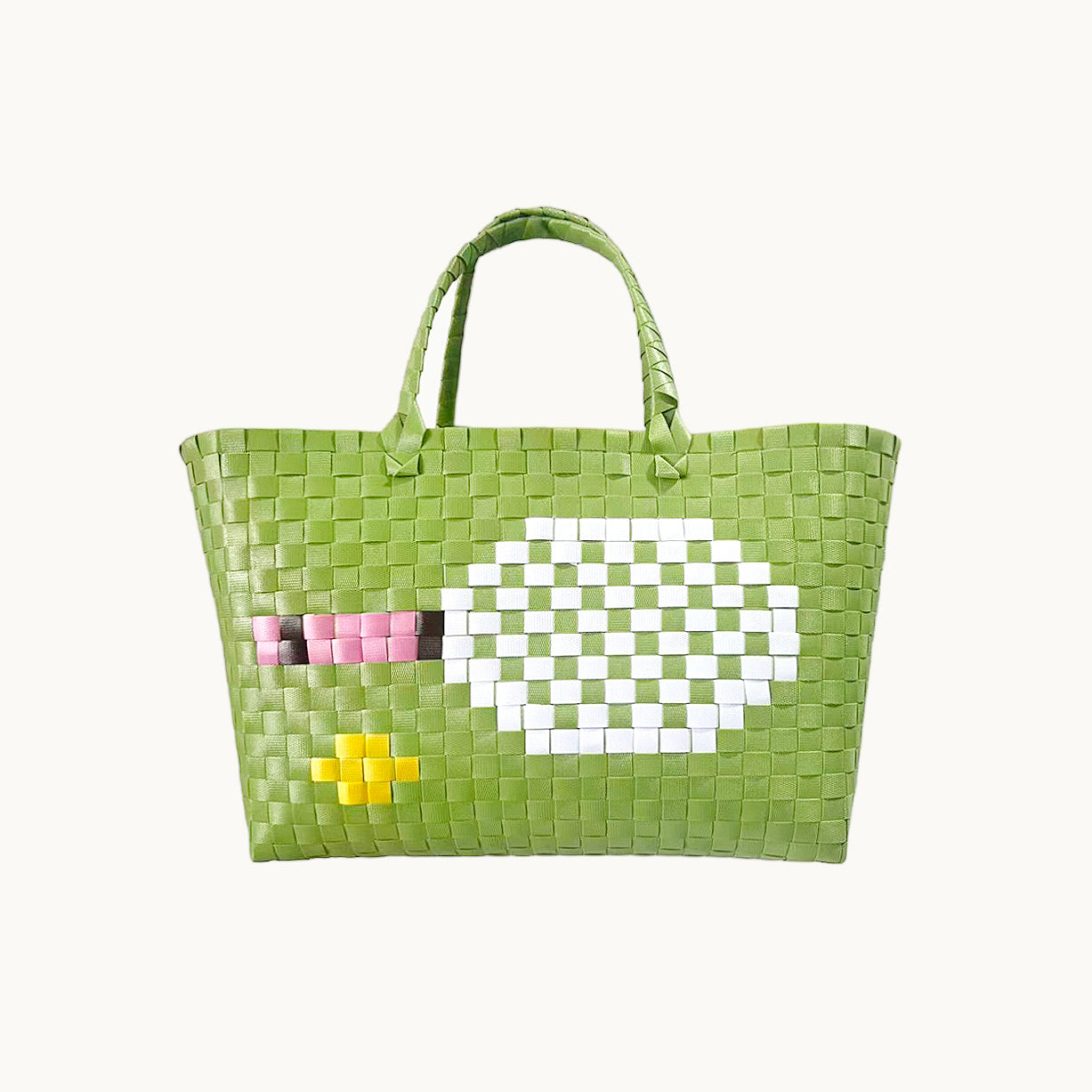 Tennis woven basket bag
