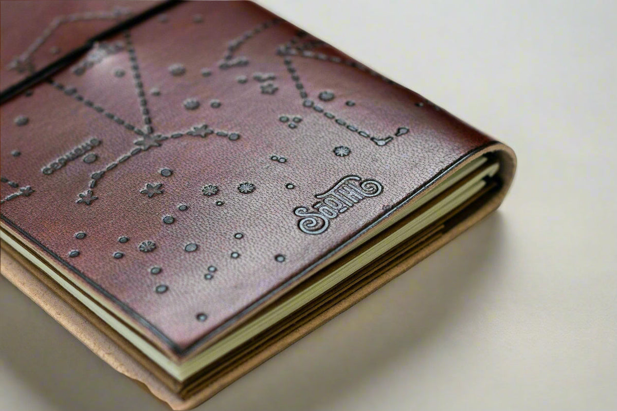 Debossed Refillable Leather Traveler's Notebook