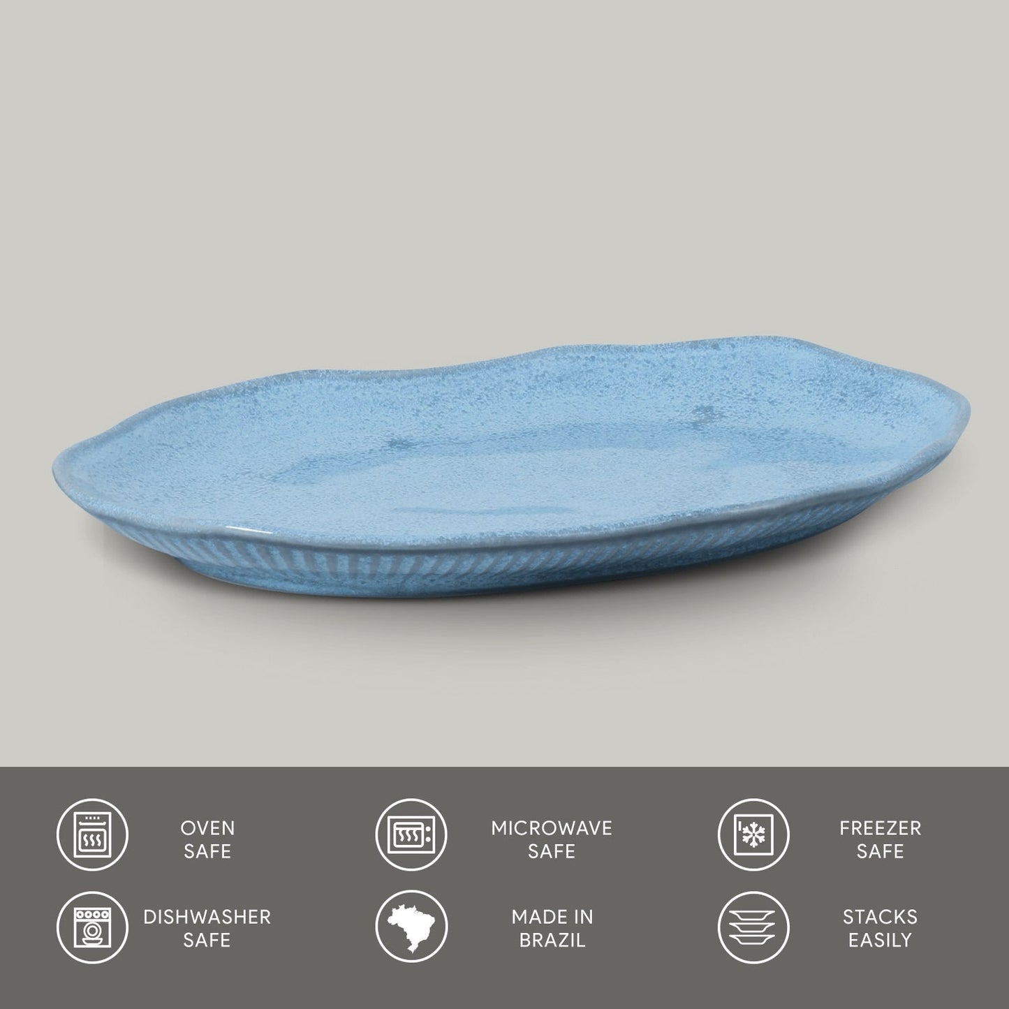 Shallow Bio Oval Platter Medium Set of 4