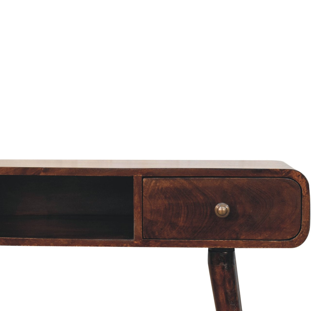 Solid Wood Curved California Walnut Writing Desk