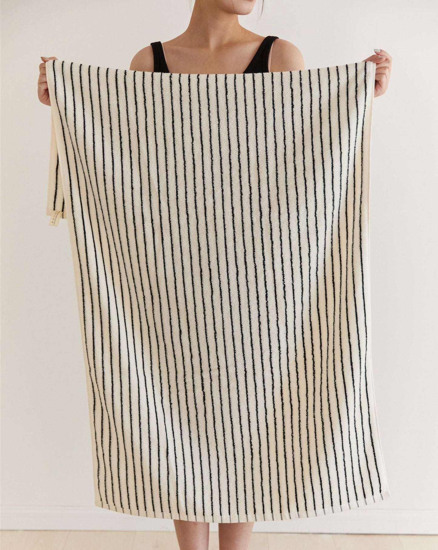 Scandi Retro Striped Cotton Bath Towel, 100% Cotton Ultra Plush & Soft