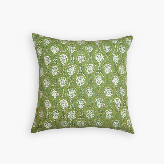 Nikhar Pure Linen Throw Pillow Cover - Fern Green