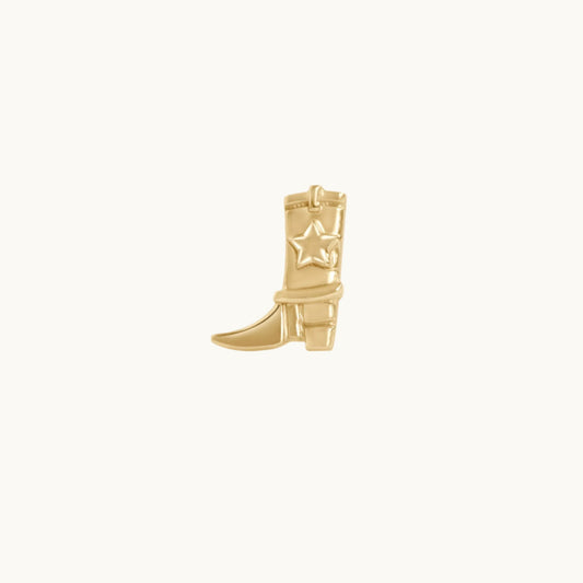 14K Yellow Gold Cowboy Boot Stud