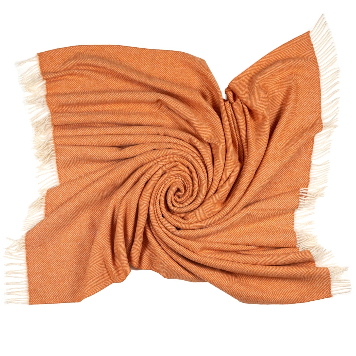 Southampton Home Merino Wool Herringbone Throw (Heirloom Tomato)
