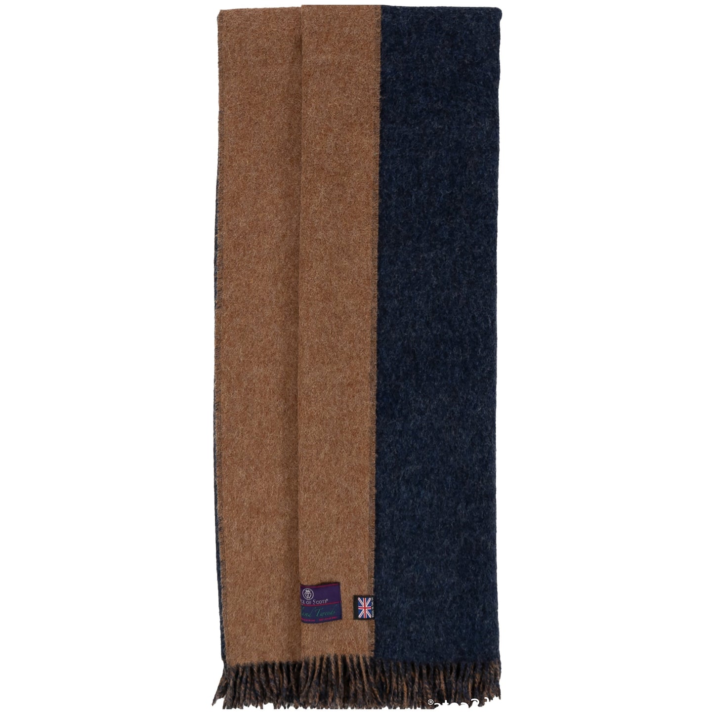 Highland Tweeds Reversible Double Cloth Throw (Charcoal/Camel)