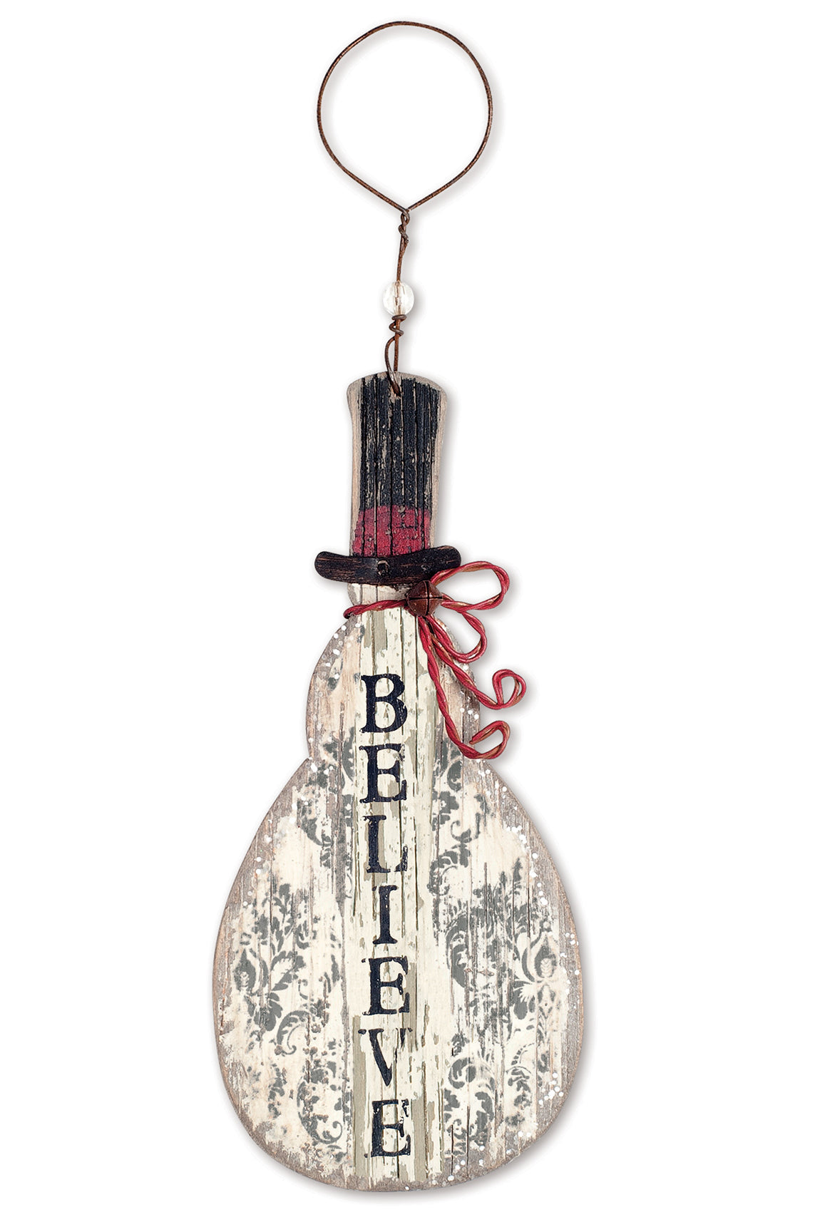 Rustic Believe Snowman Ornaments - Set of 4