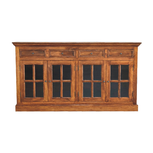 Solid Wood Large Glazed Sideboard