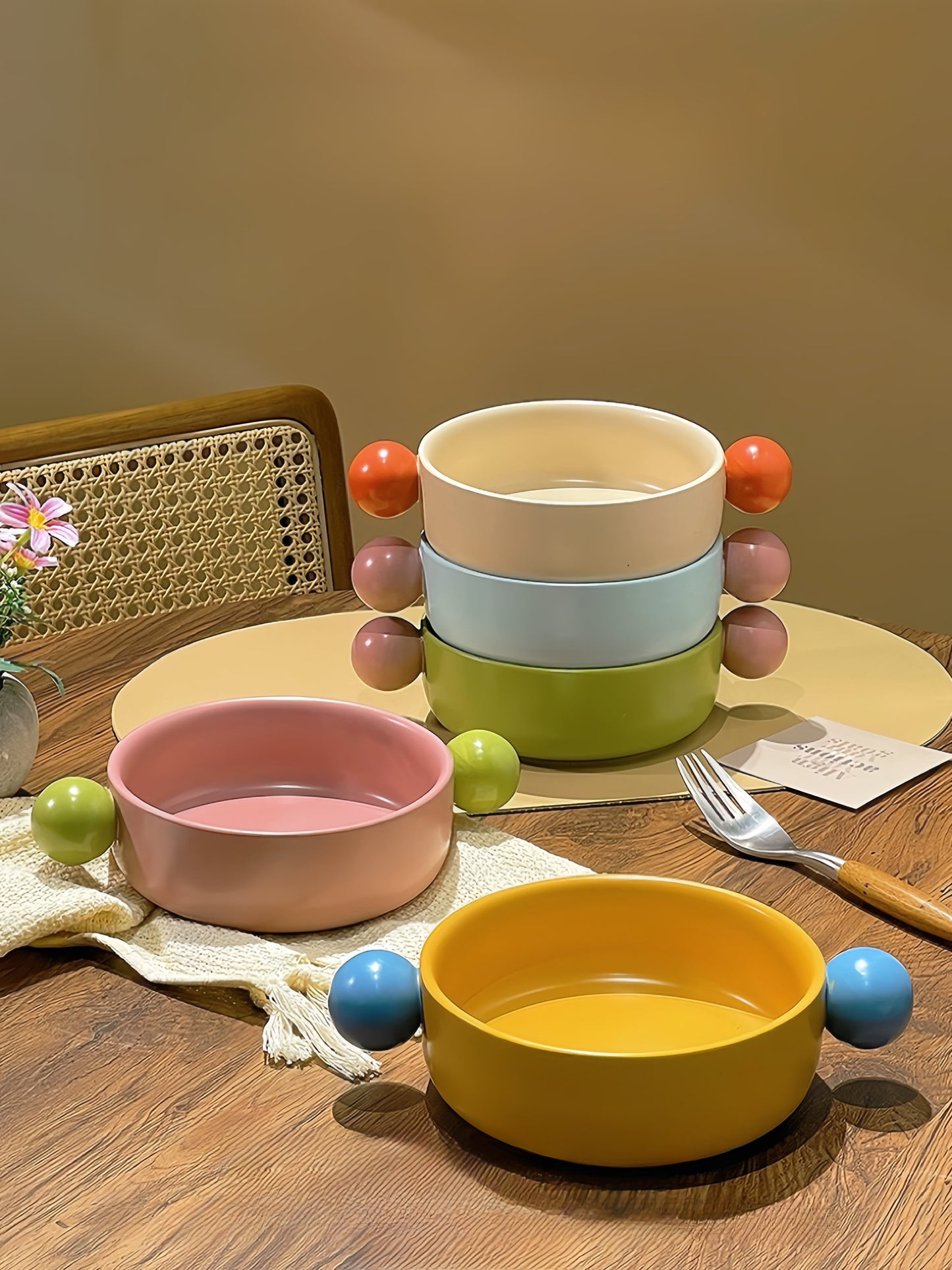 Small Gelato Serving Bowl - Cute Dopamine Whimsical Ceramic Dinnerware