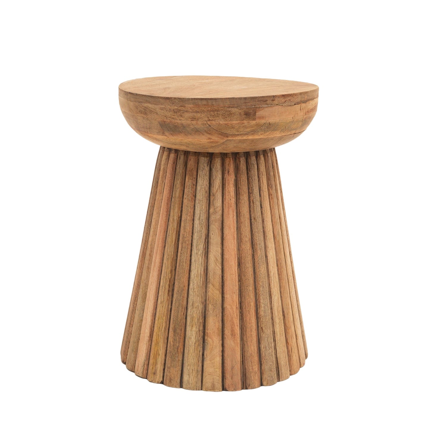 Hand Carved Mango Wood Accent Table Stool, 16x16x22"