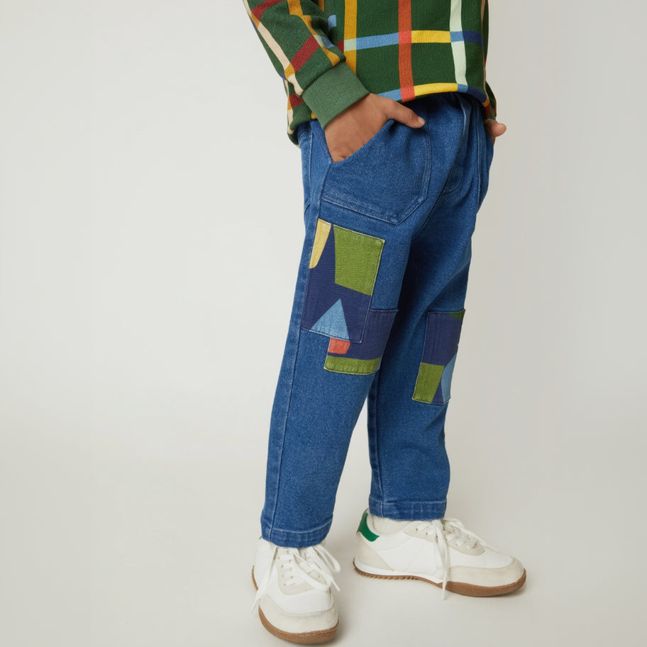 Patched Denim Pant