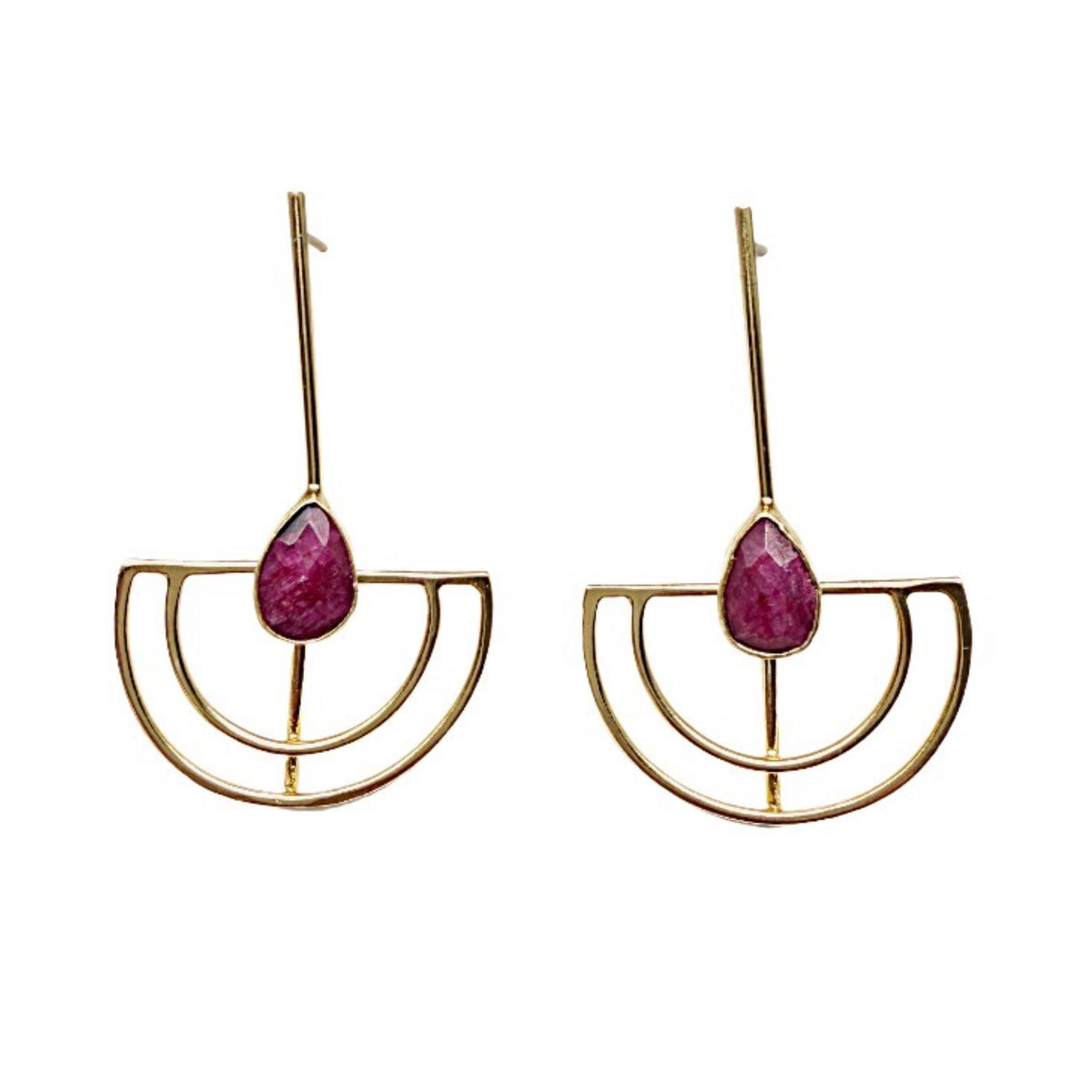 Karpuz Ruby Earrings