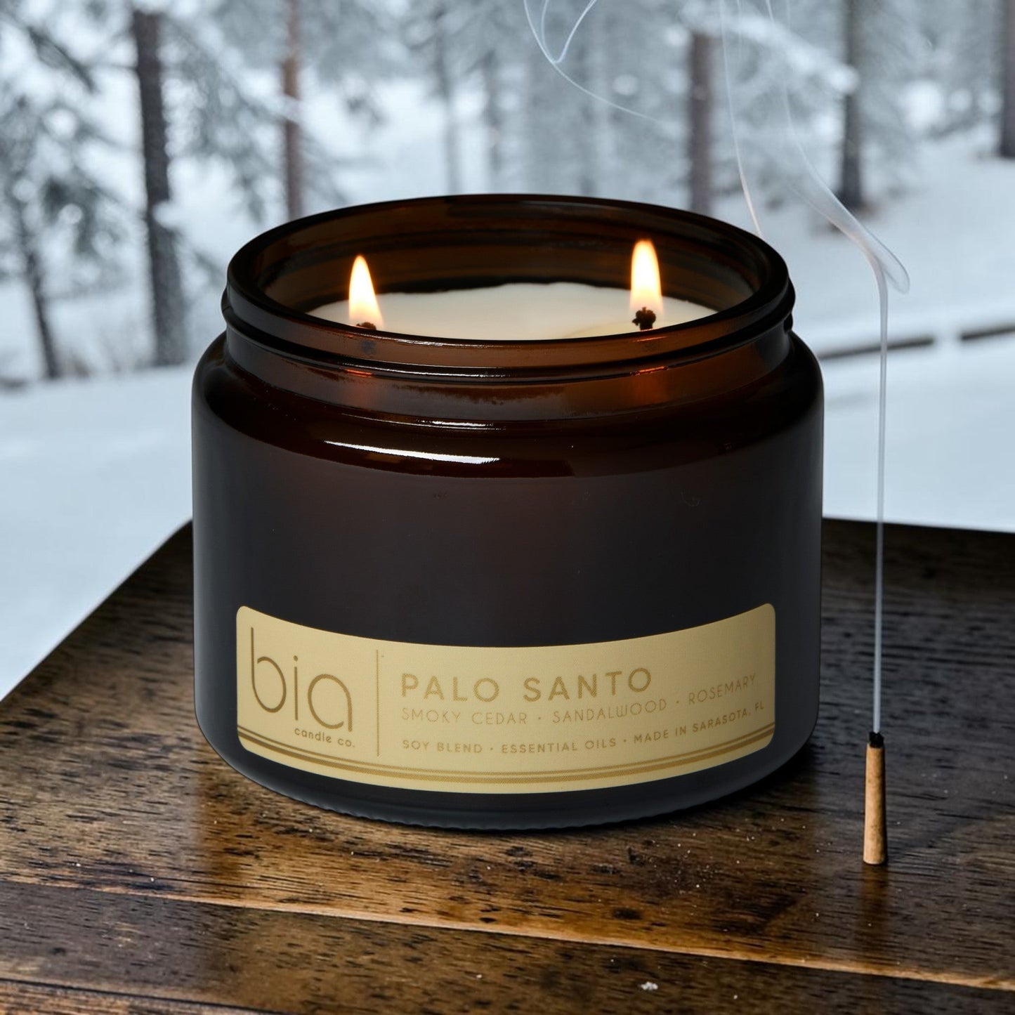 Palo Santo Soy Blend Candle — Cedarwood, Incense & Sandalwood
