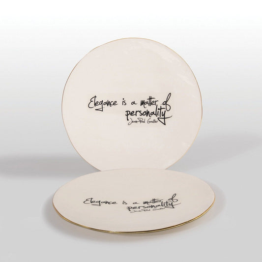 “Elegance Is A Matter Of Personality” Jean Paul Gaultier - Large Platter with Quote - In Stock