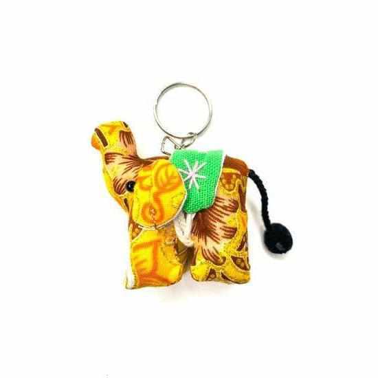 Elephant Textile Keychain | Handmade Zipper Pull from Upcycled Fabric | Thailand
