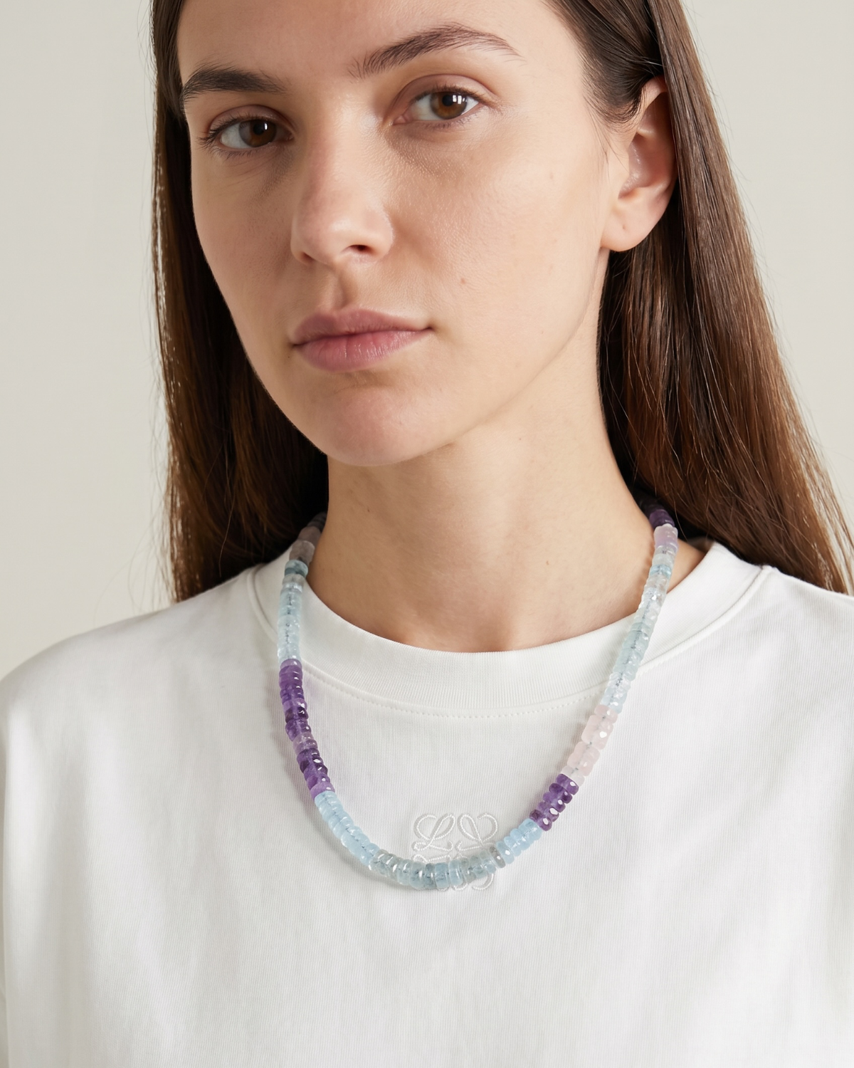 Faceted Gemstone Necklace - Clear Quartz, Amethyst, Topaz, Beryl, Rose Quartz