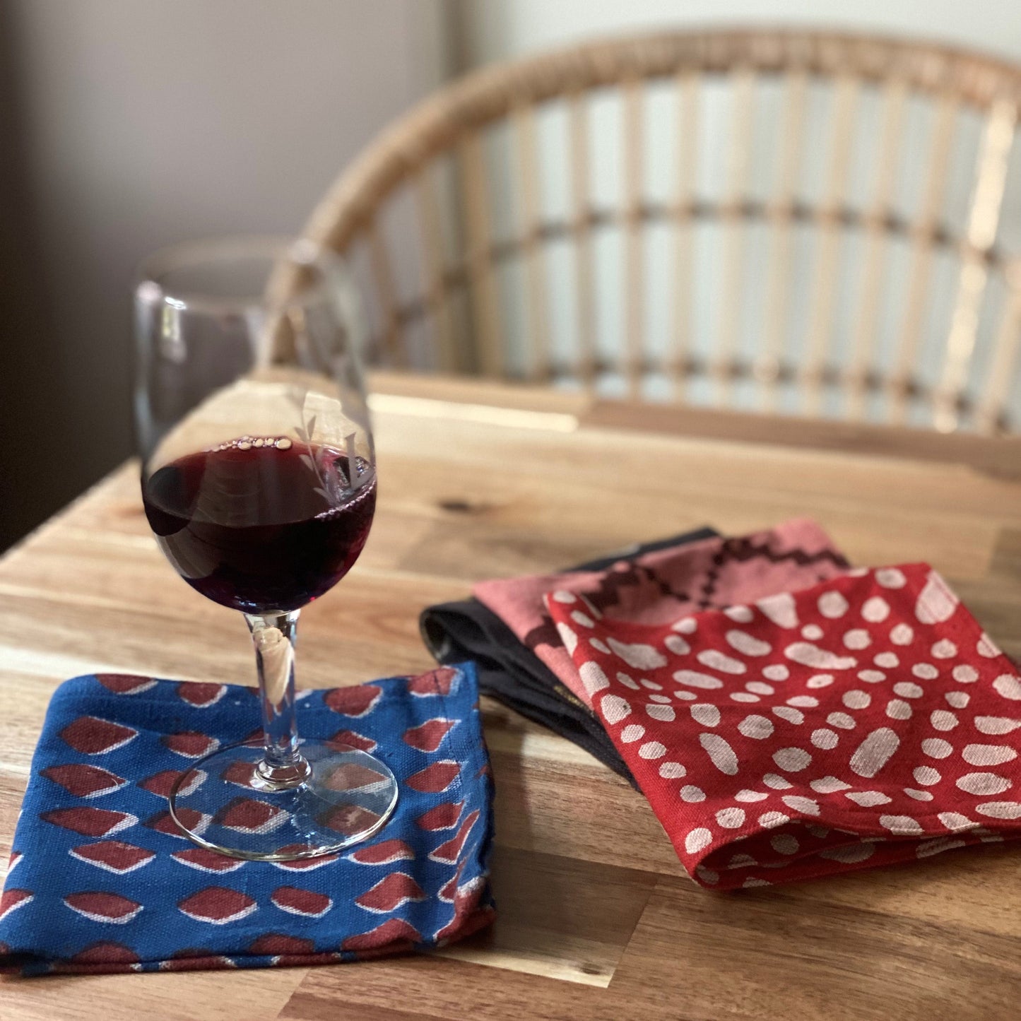 Reusable Cotton Cocktail Napkins 8x8 in (Set of 4) - Delancy