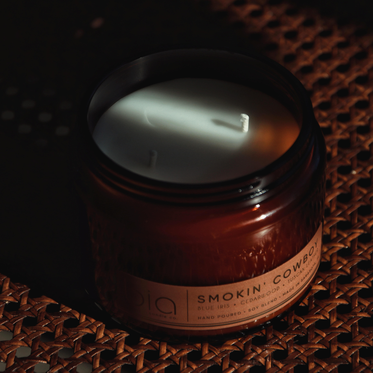 Smokin' Cowboy Tuscan Leather & Sandalwood Soy Blend Candle