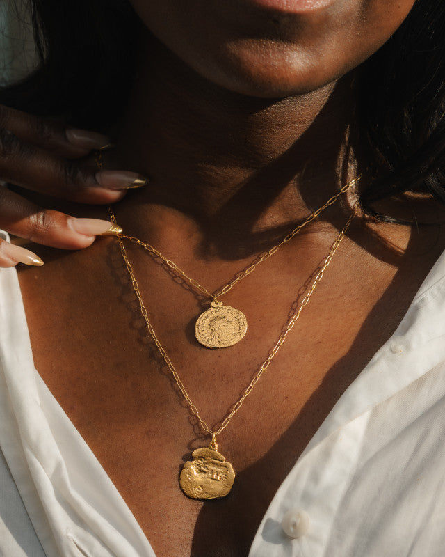 Parrot Cay Long Coin Necklace