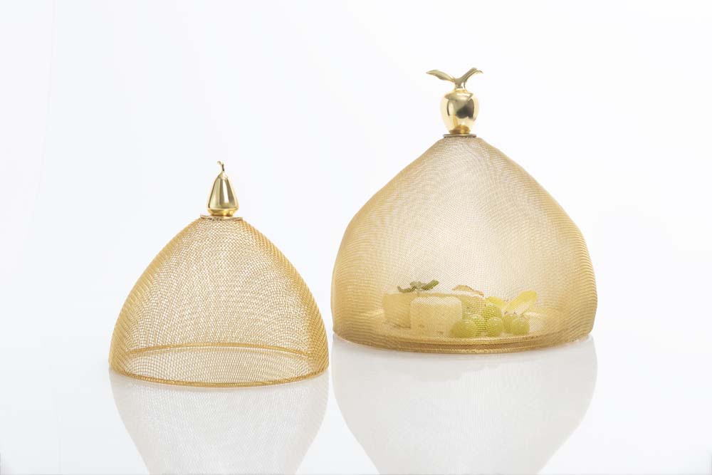 Gold Mesh Domes Set of 2 (1 Each Lg & Sm)