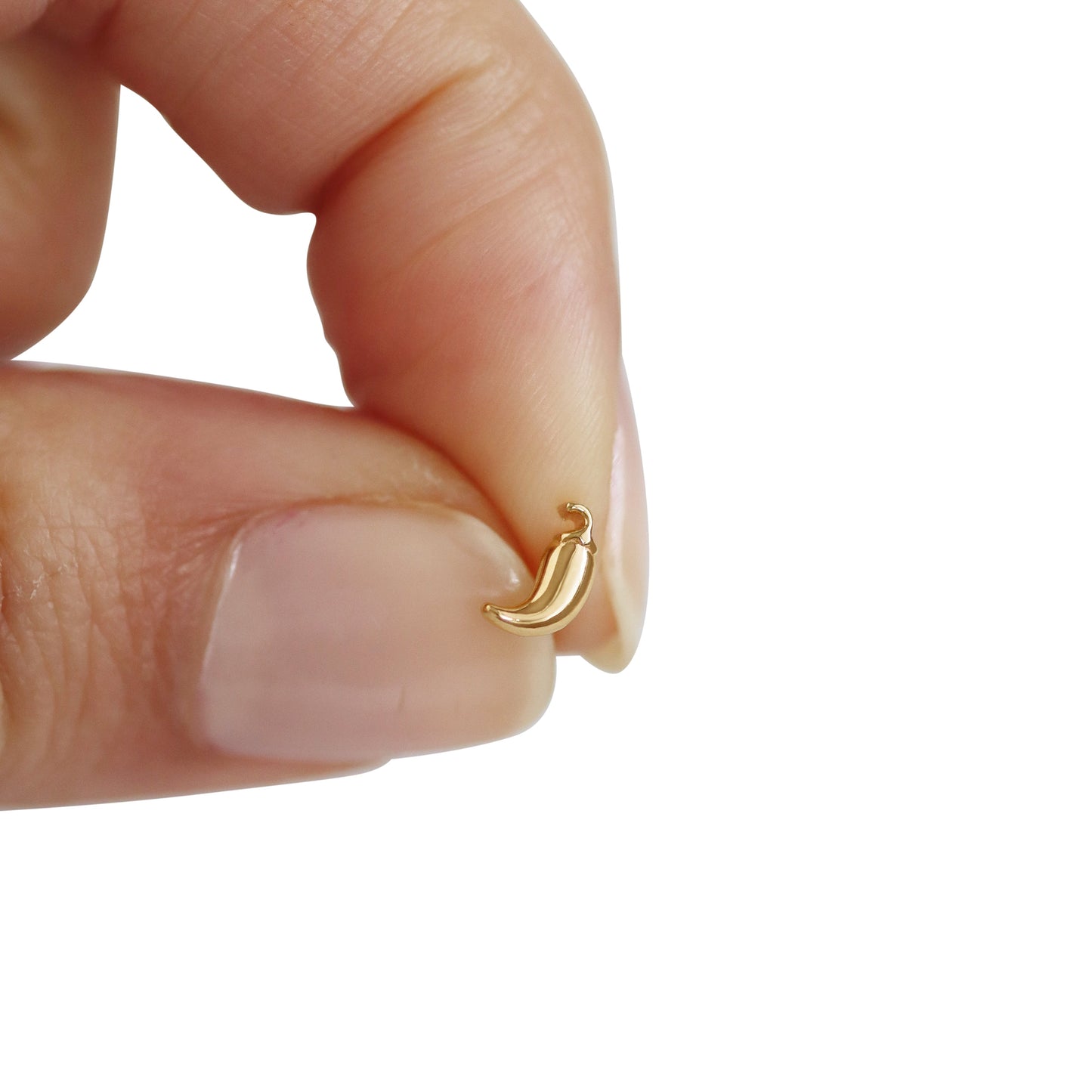 14K Yellow Gold Chili Stud