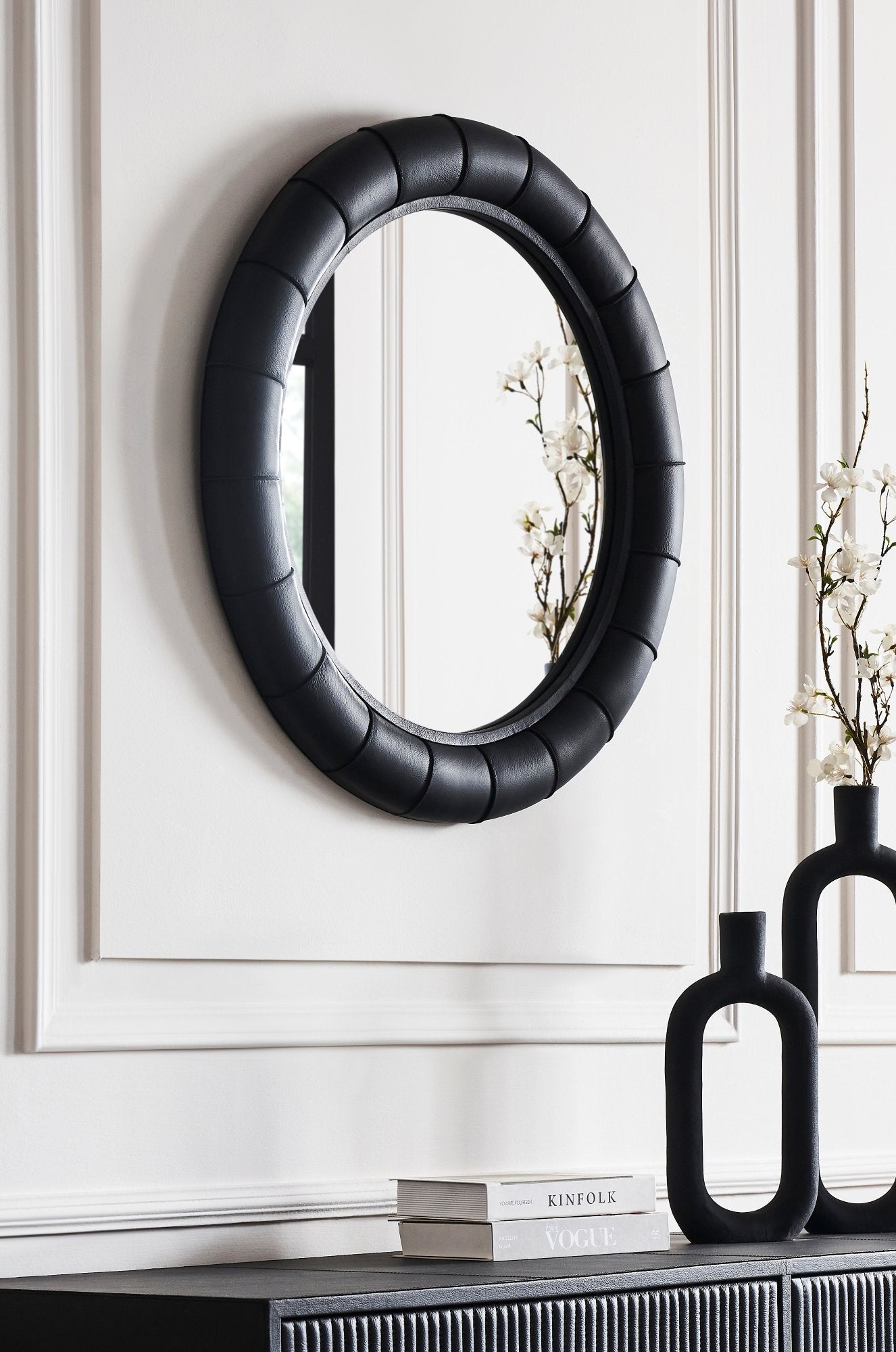 Stanford Leather Framed Wall Mirror