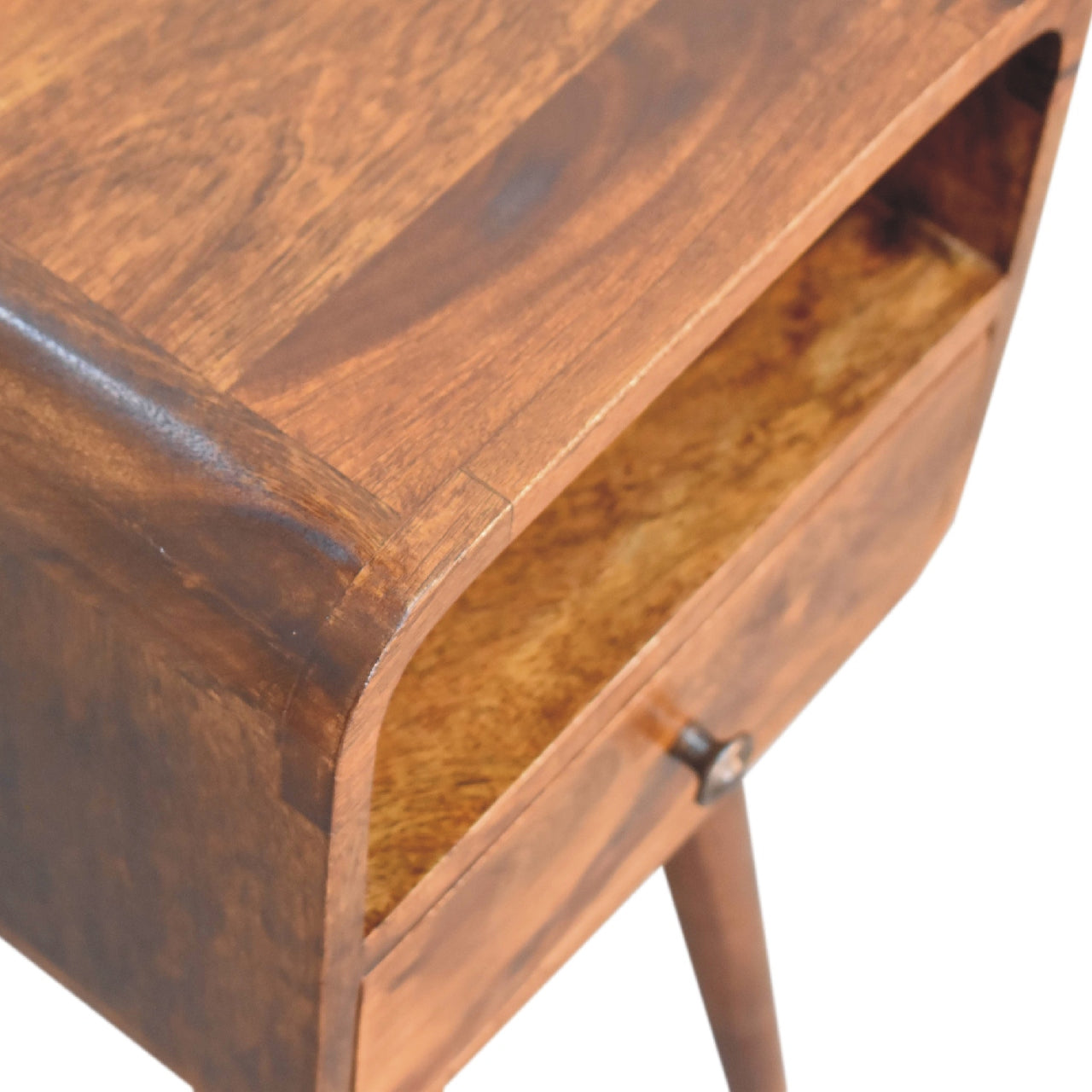 Solid Wood Mini Curve Bedside Table