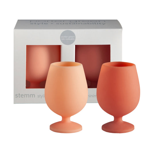 Terra + Peach | Stemm | Silicone Unbreakable Wine Glasses