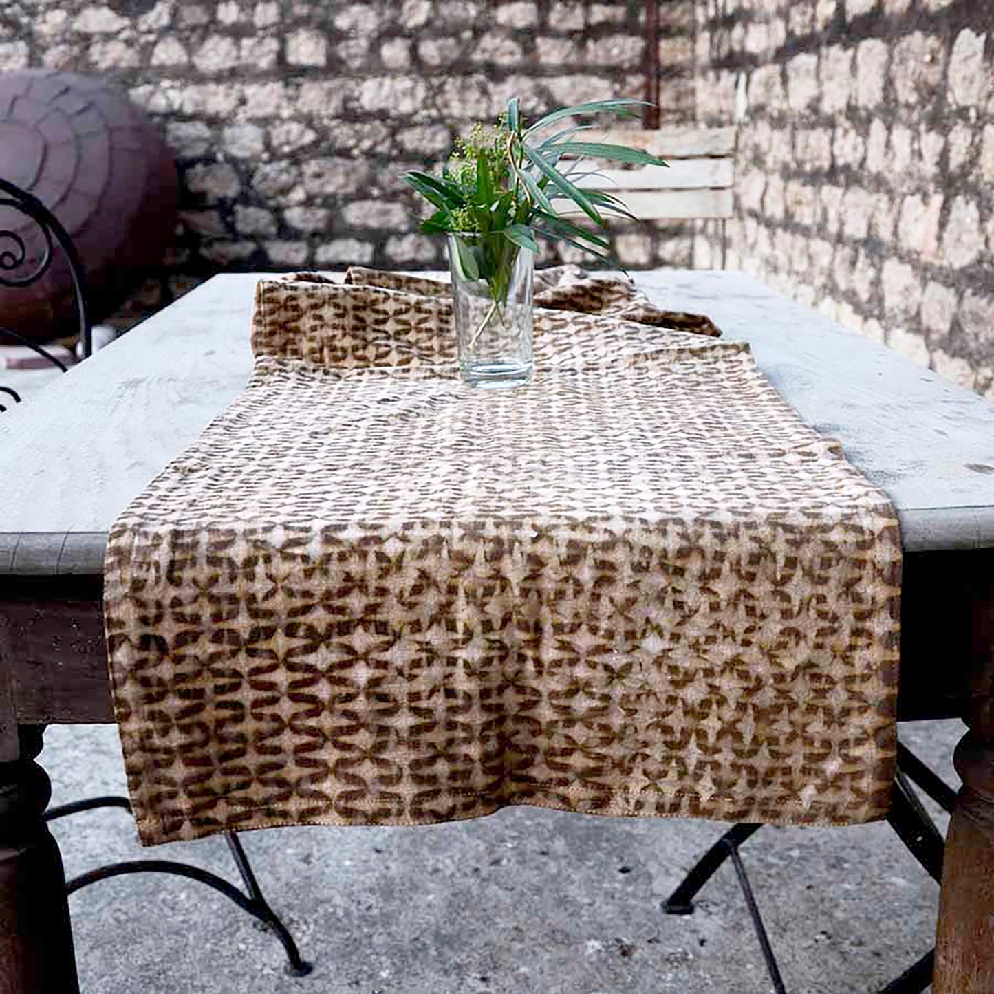 Boho Block Print Table Runner - Sparrow