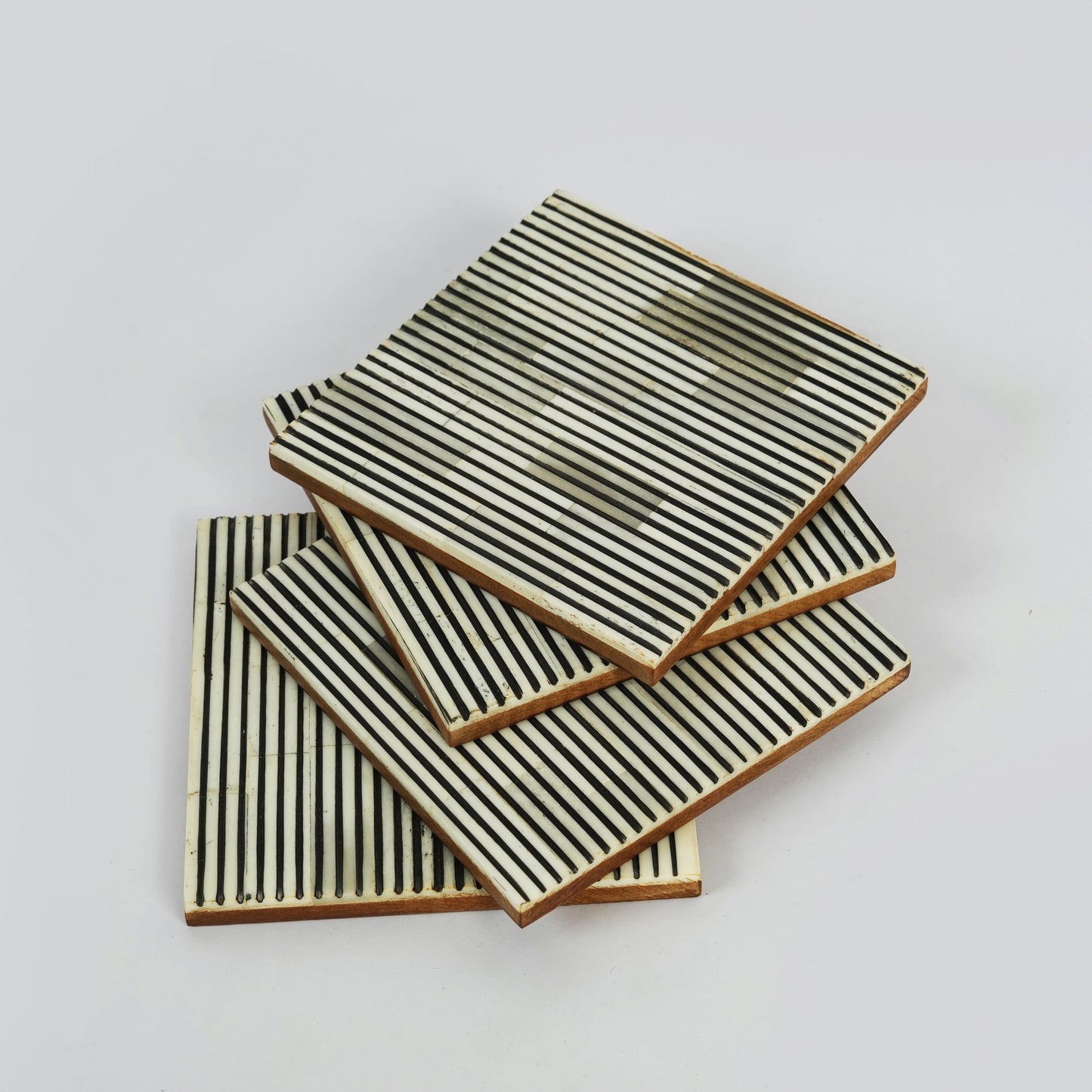 Pinstripe Inlay Tray & Coasters Gift Box Set