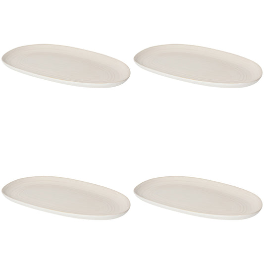 Set of 4 Oval Platter 10.5"Aquarius Oyster