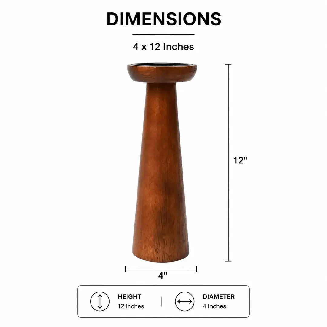 Candle Holder | Natural Finish | Mango Wood | Home Decor