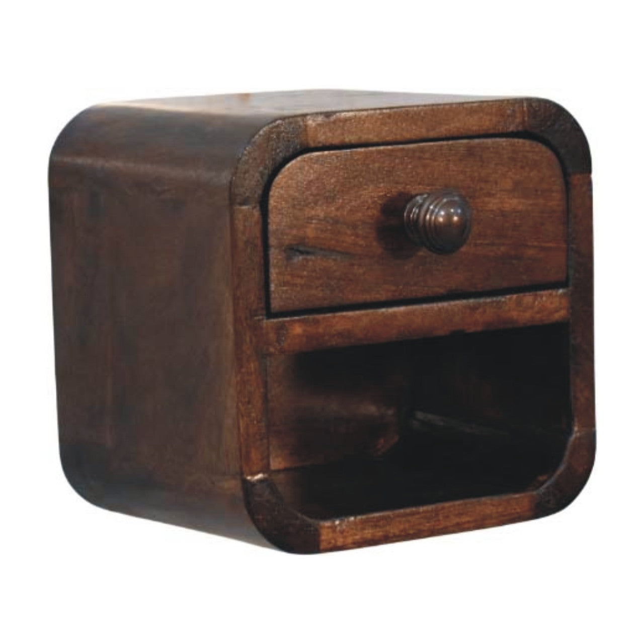 Solid Wood Curved Wall Mounted Bedside