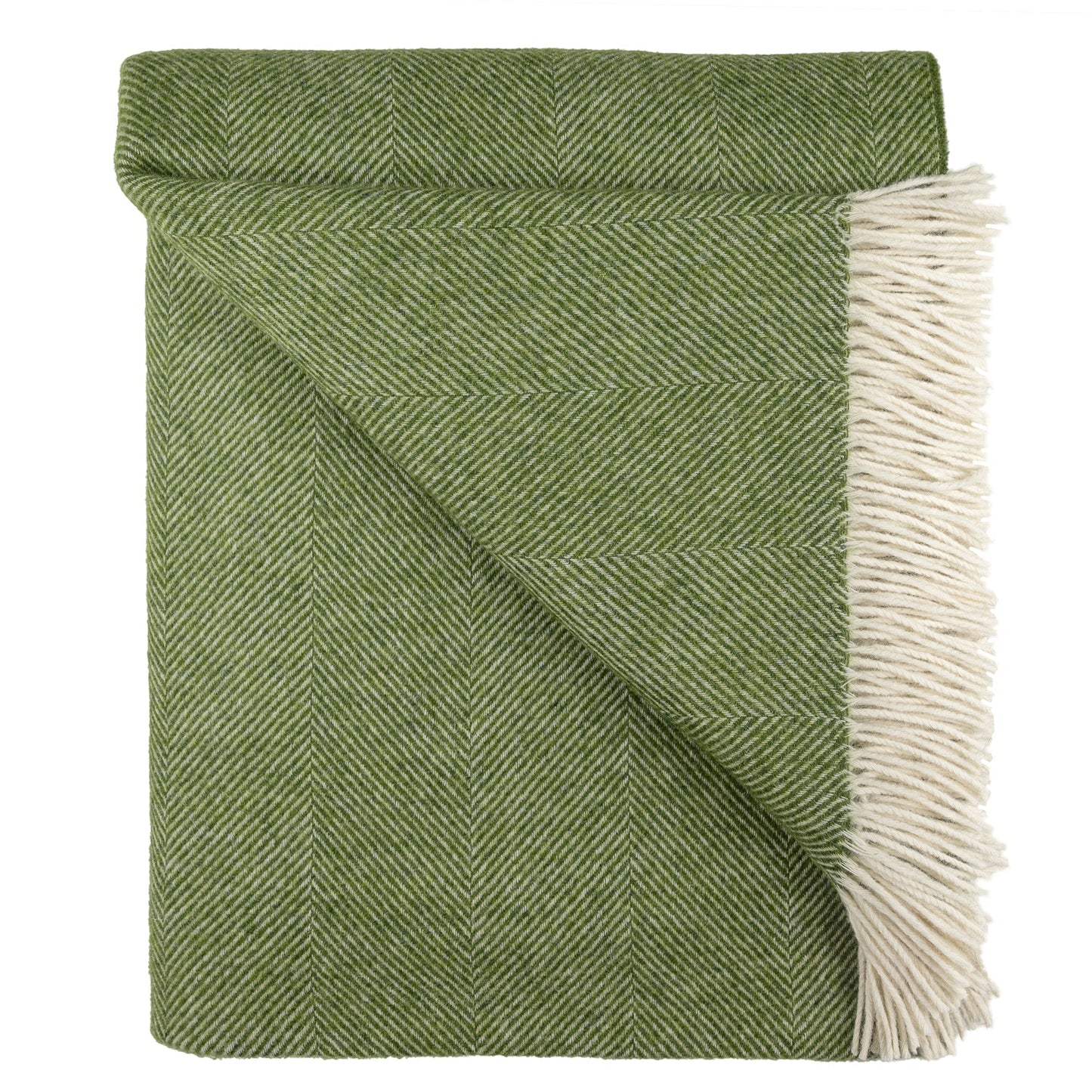 Southampton Home Shetland Lambswool Herringbone Throw – Evergreen | Woven in England