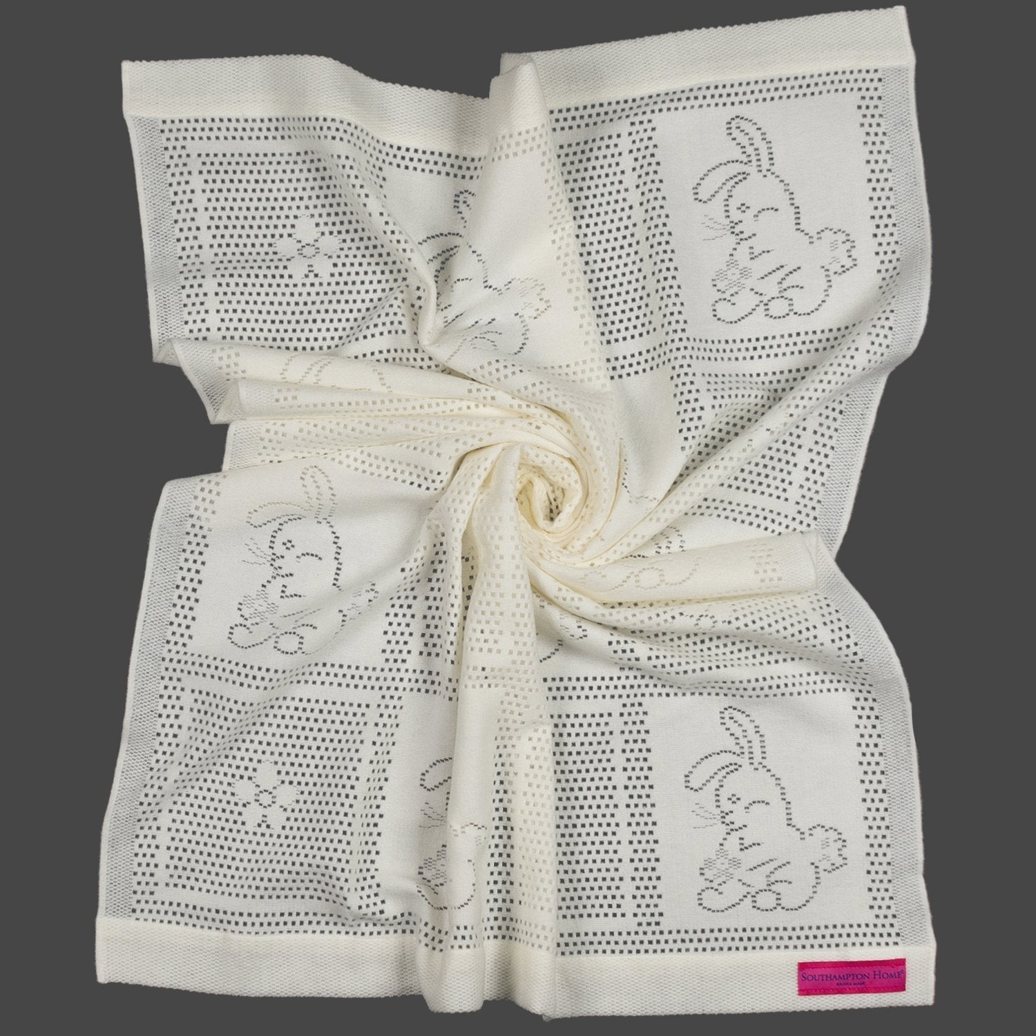 Southampton Home Lace Weave Bunny Baby Blanket ~ Ivory ~ - Osadia Concept Store