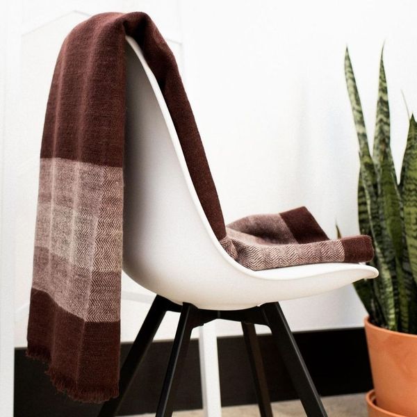 Resin Plush Maroon Plush Merino Queen Bedspread / Large Throw