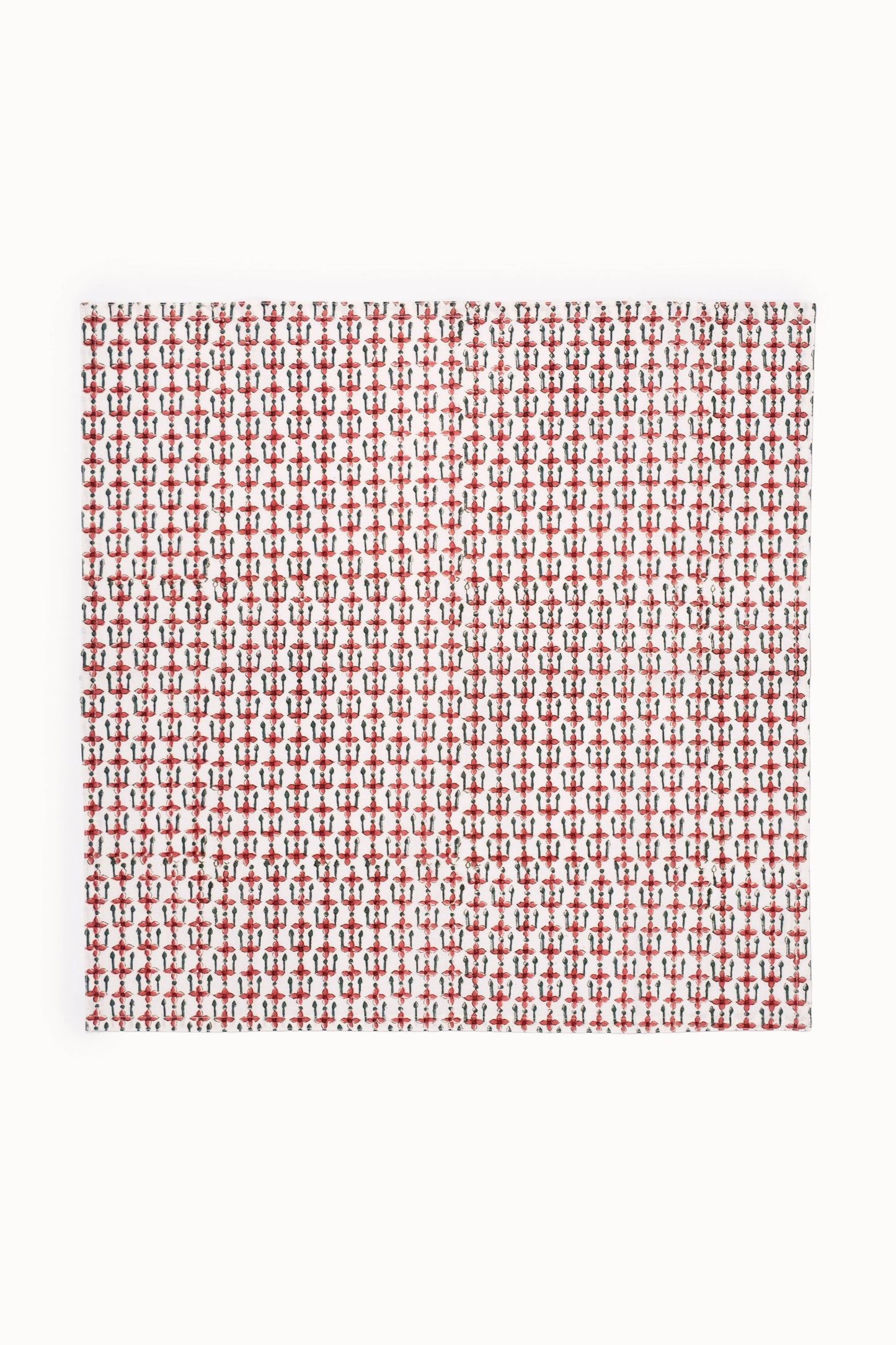 Crimson Mosaic Large Block Print Napkins (Set of 4)