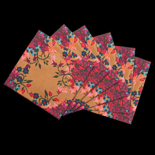 6 Napkins Blumen Orange Offcut Version